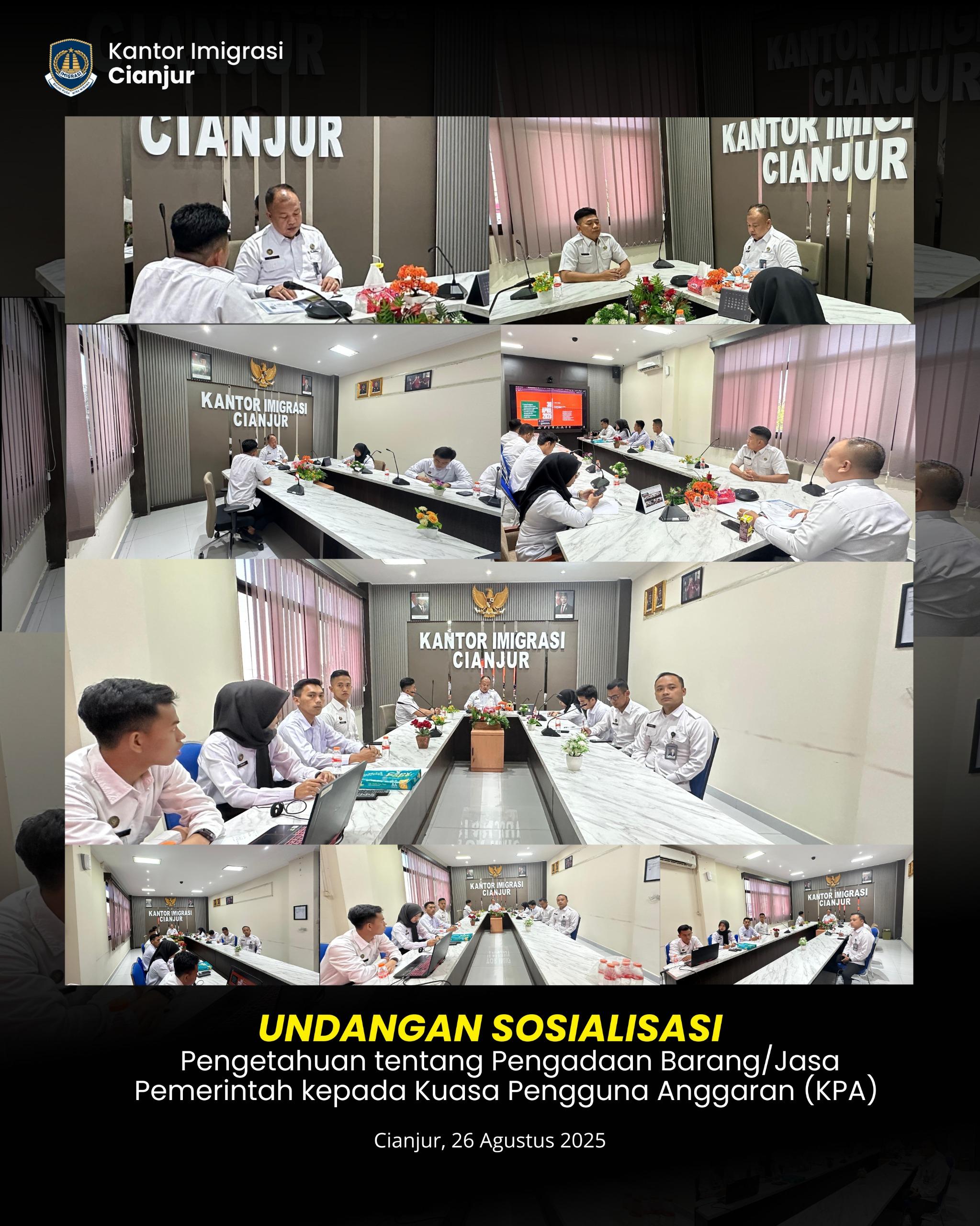 Kantor Imigrasi Cianjur Ikuti Sosialisasi Pengetahuan Pengadaan Barang/Jasa Pemerintah